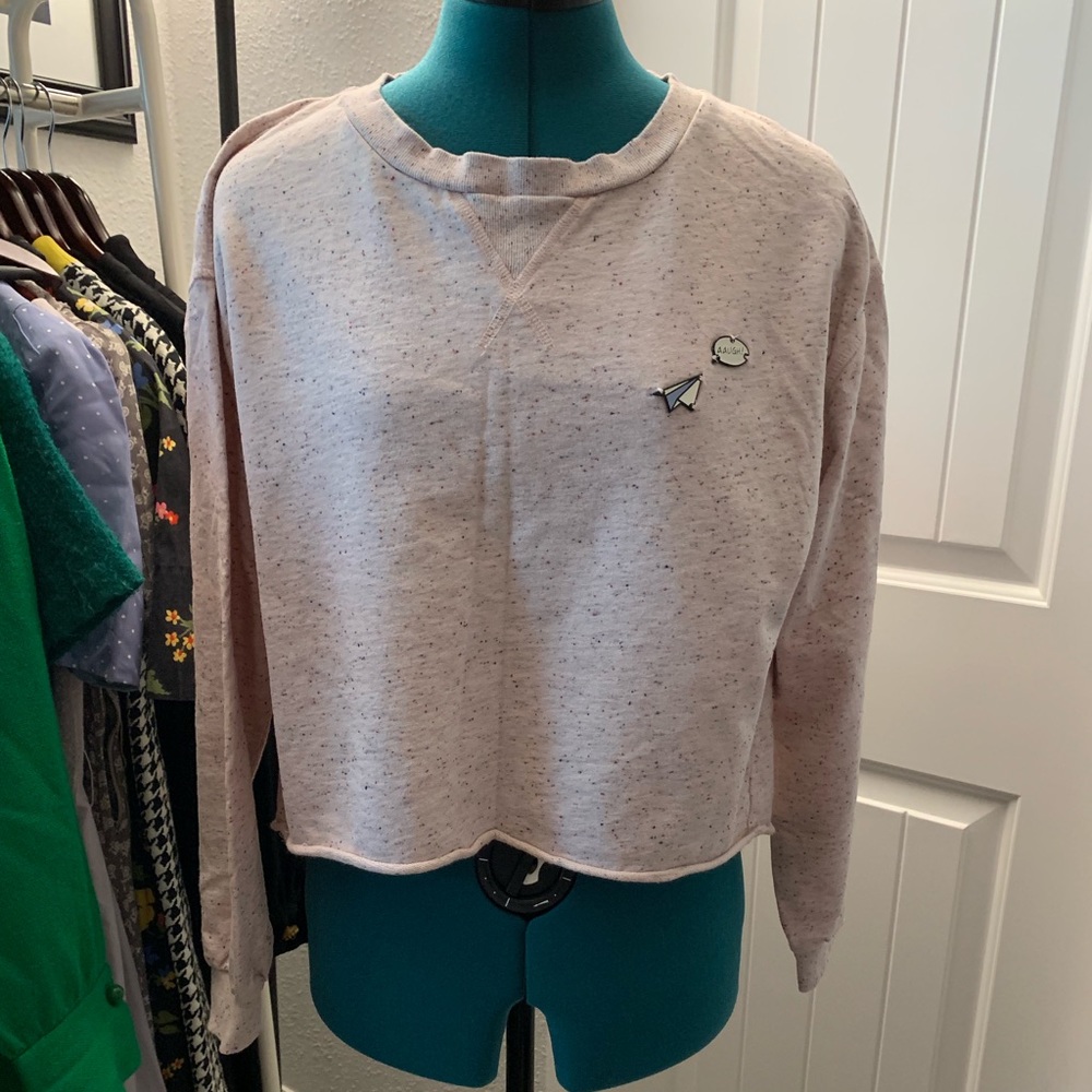 Stradivarius Cropped Pink Sweater